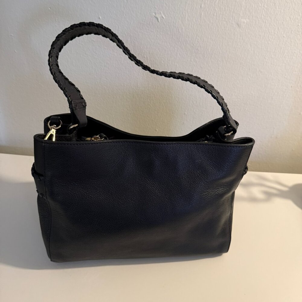 & Other Stories Black Leather Tote Bag